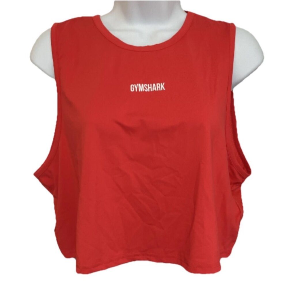 Gym Shark Large boxy oversized Cropped Training Athletic Power Red Top. NWT